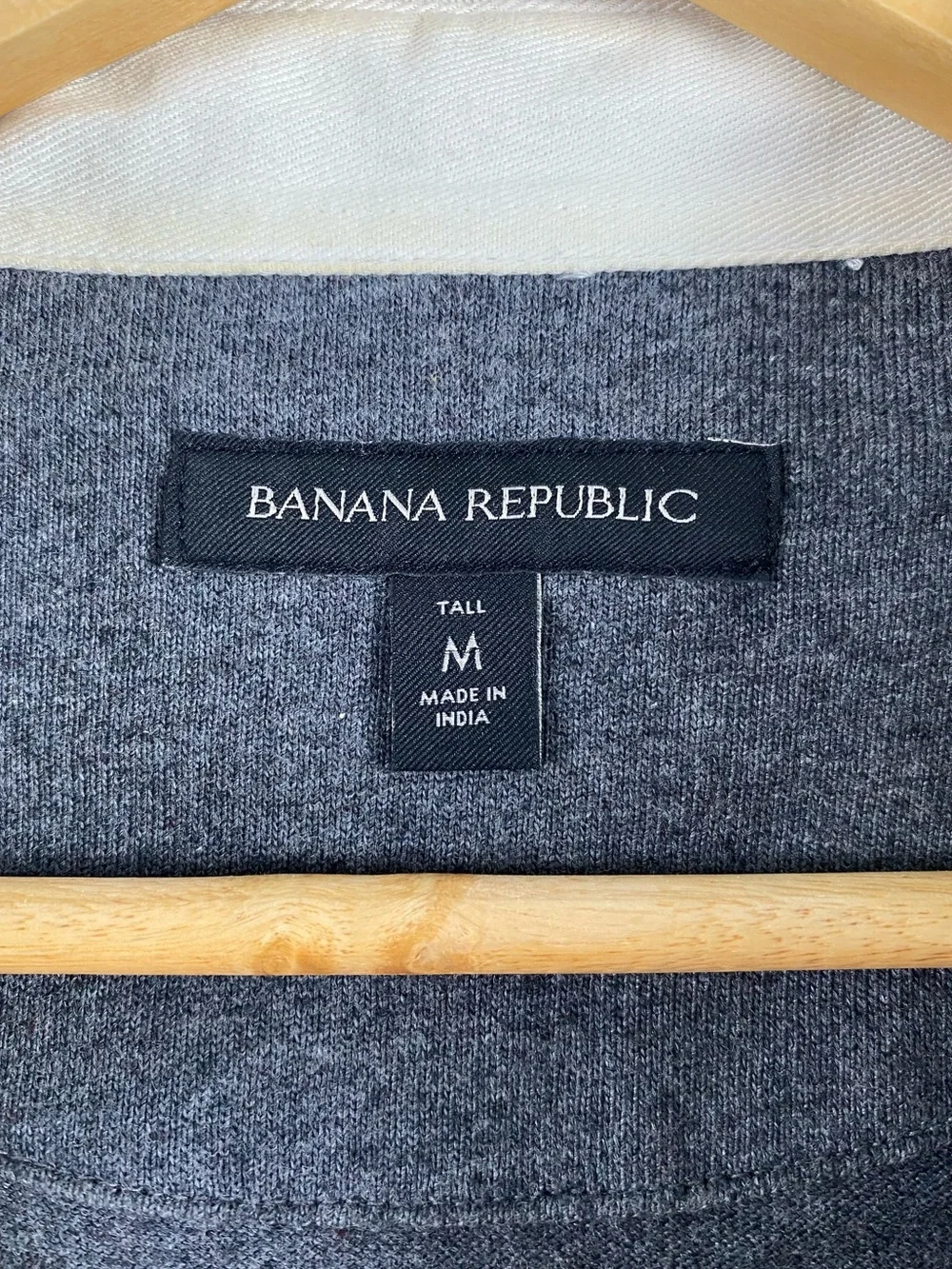 Banana Republic Rugby Long Sleeve Polo Hoodie | Chest Embroidery | Gray/Ivory